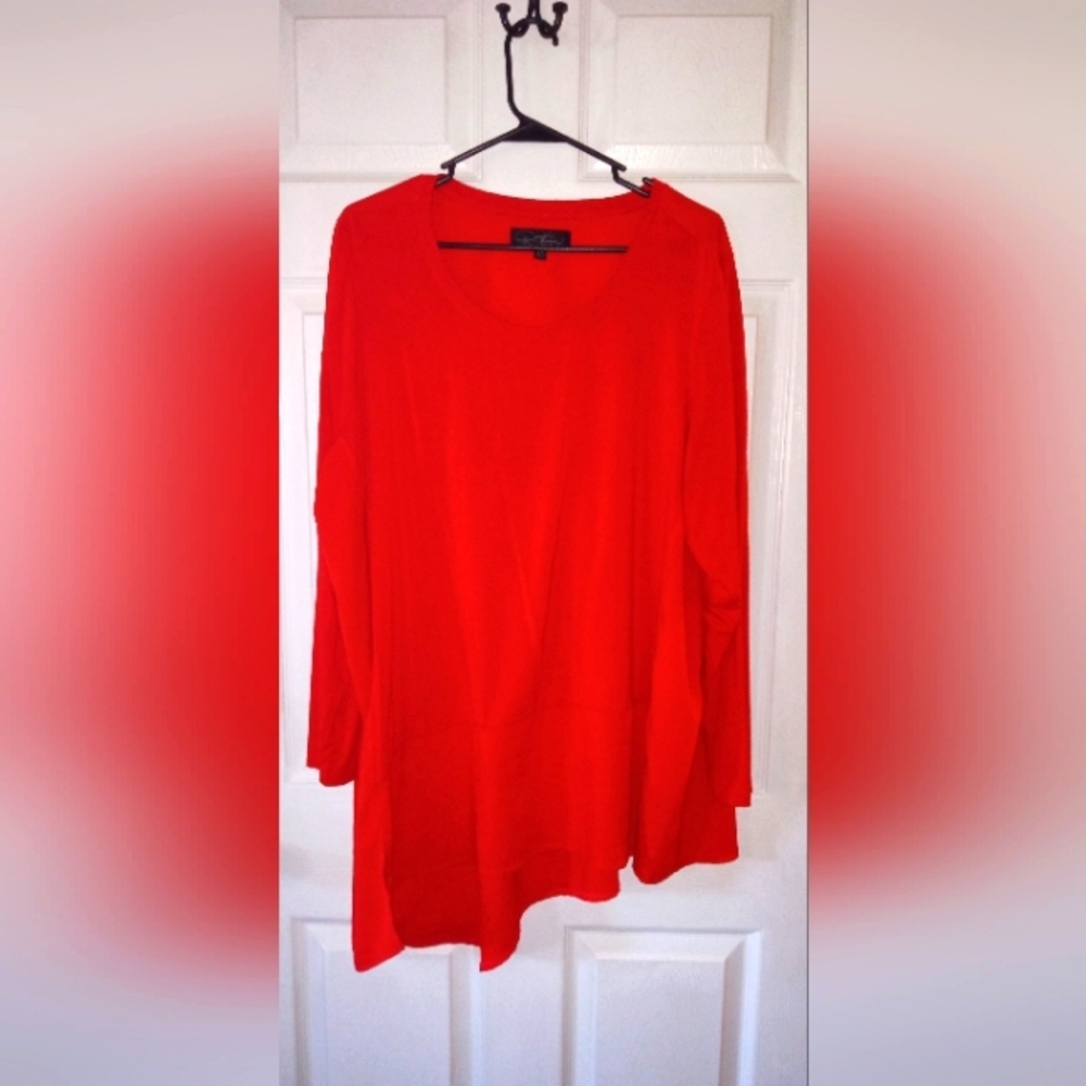 Diane Gilman women's red angled blouse